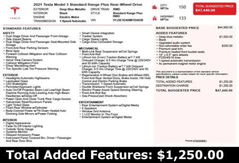 Another view of 2021 Tesla Model 3 Standard Range Plus for sale in Duluth, GA at Autoplex Atlanta
