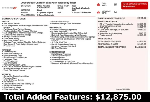 Another view of 2020 Dodge Charger R/T Scat Pack Widebody for sale in Duluth, GA at Autoplex Atlanta