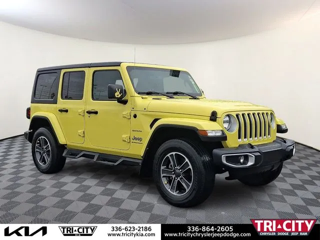 Yellow 2023 Jeep Wrangler Sahara for sale in Eden, NC