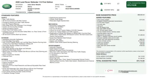 Another view of 2020 Land Rover Defender 110 First Edition for sale in Fishers, IN at AutoGiant USA Fishers