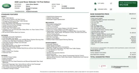 Another view of 2020 Land Rover Defender 110 First Edition for sale in Fishers, IN at AutoGiant USA Fishers