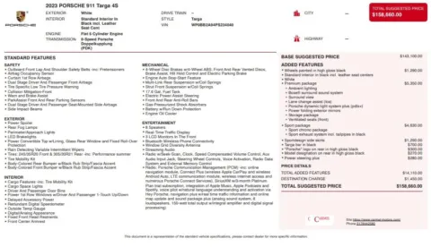 Another view of 2023 Porsche 911 Targa 4S for sale in Fishers, IN at AutoGiant USA Fishers