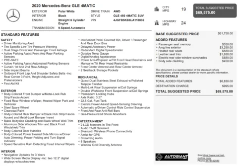 Another view of 2020 Mercedes-Benz GLE 450 for sale in Fishers, IN at AutoGiant USA Fishers