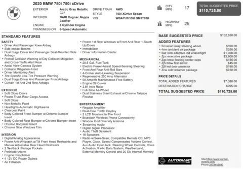 Another view of 2020 BMW 7 Series 750i xDrive for sale in Fishers, IN at AutoGiant USA Fishers