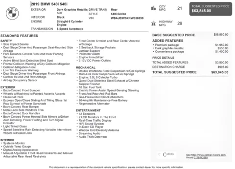 Another view of 2019 BMW 5 Series 540i for sale in Fishers, IN at AutoGiant USA Fishers