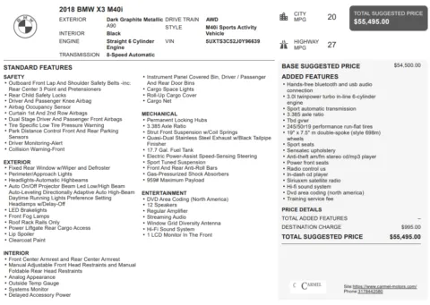 Another view of 2018 BMW X3 M40i for sale in Fishers, IN at AutoGiant USA Fishers