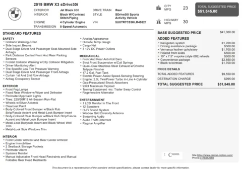 Another view of 2019 BMW X3 sDrive30i for sale in Fishers, IN at AutoGiant USA Fishers