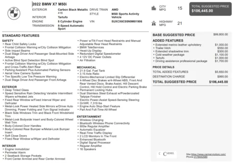 Another view of 2022 BMW X7 M50i for sale in Fishers, IN at AutoGiant USA Fishers