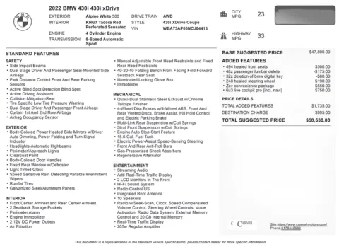 Another view of 2022 BMW 4 Series 430i xDrive for sale in Fishers, IN at AutoGiant USA Fishers