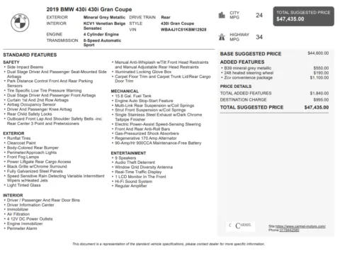 Another view of 2019 BMW 4 Series 430i Gran Coupe for sale in Fishers, IN at AutoGiant USA Fishers