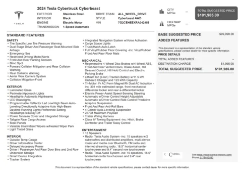 Another view of 2024 Tesla Cybertruck Cyberbeast for sale in Fishers, IN at AutoGiant USA Fishers