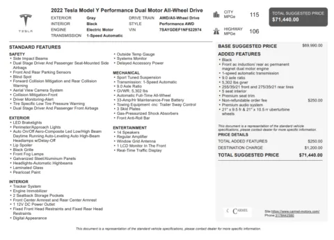 Another view of 2022 Tesla Model Y Performance for sale in Fishers, IN at AutoGiant USA Fishers