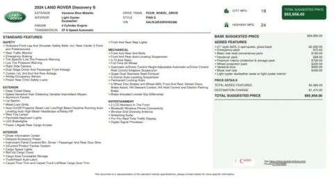 Another view of 2024 Land Rover Discovery S for sale in Fishers, IN at AutoGiant USA Fishers