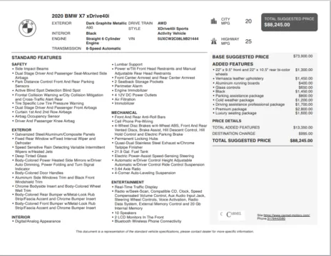 Another view of 2020 BMW X7 xDrive40i for sale in Fishers, IN at AutoGiant USA Fishers