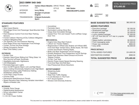 Another view of 2023 BMW 5 Series 540i for sale in Fishers, IN at AutoGiant USA Fishers