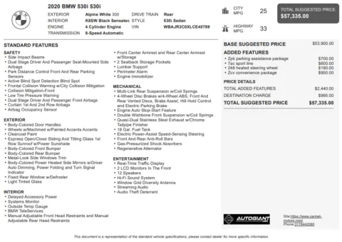 Another view of 2020 BMW 5 Series 530i for sale in Fishers, IN at AutoGiant USA Fishers