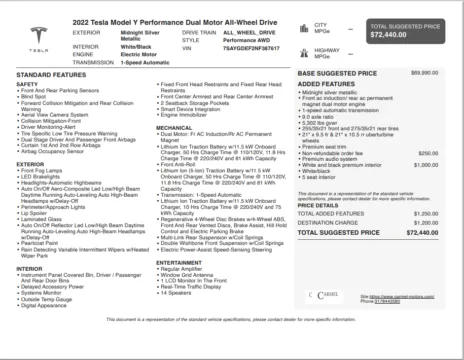 Another view of 2022 Tesla Model Y Performance for sale in Fishers, IN at AutoGiant USA Fishers