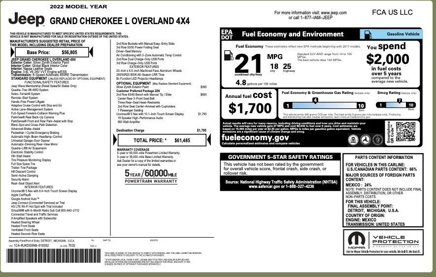 2022 Jeep Grand Cherokee L Overland - Photo 55