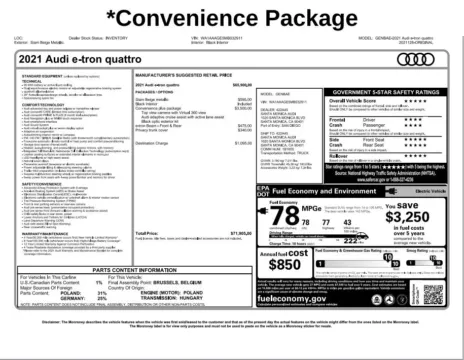 Another view of 2021 Audi e-tron Premium for sale in Fishers, IN at AutoGiant USA Fishers