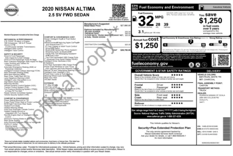 Another view of 2020 Nissan Altima 2.5 SV for sale in Fishers, IN at AutoGiant USA Fishers
