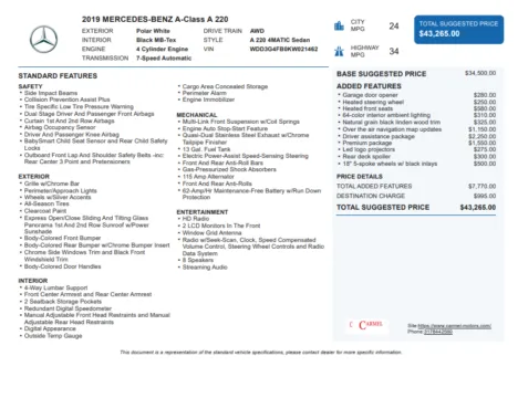 Another view of 2019 Mercedes-Benz A-Class A 220 for sale in Fishers, IN at AutoGiant USA Fishers