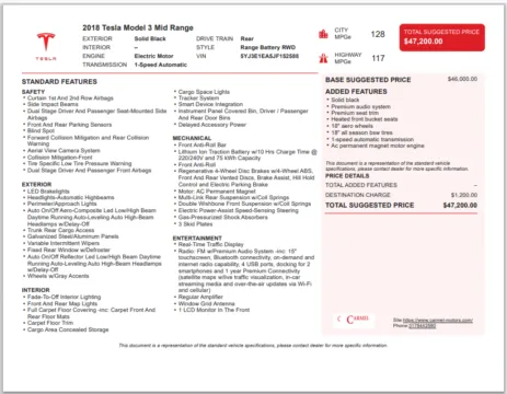 Another view of 2018 Tesla Model 3 Mid Range for sale in Fishers, IN at AutoGiant USA Fishers