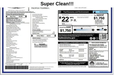 Another view of 2019 Chrysler Pacifica Touring L for sale in Fishers, IN at AutoGiant USA Fishers