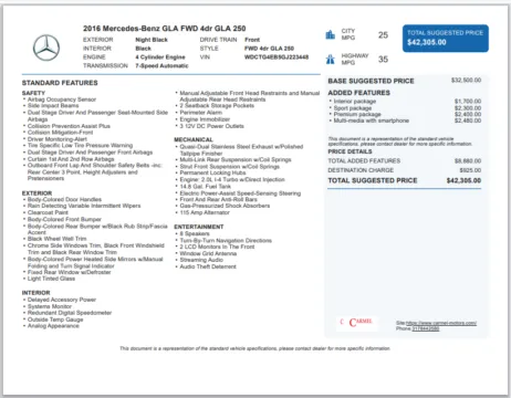 Another view of 2016 Mercedes-Benz GLA 250 for sale in Fishers, IN at AutoGiant USA Fishers