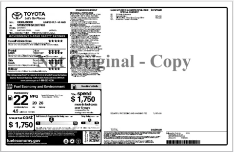 Another view of 2019 Toyota Highlander Limited Platinum for sale in Fishers, IN at AutoGiant USA Fishers