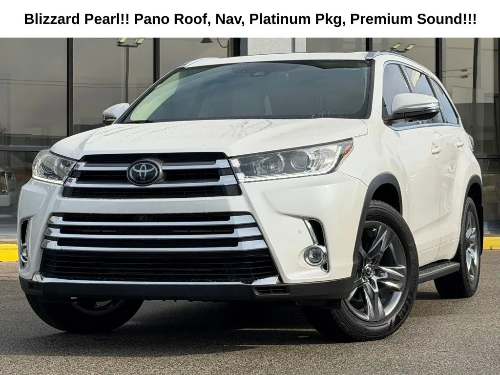 White 2019 Toyota Highlander Limited Platinum for sale in Fishers, IN