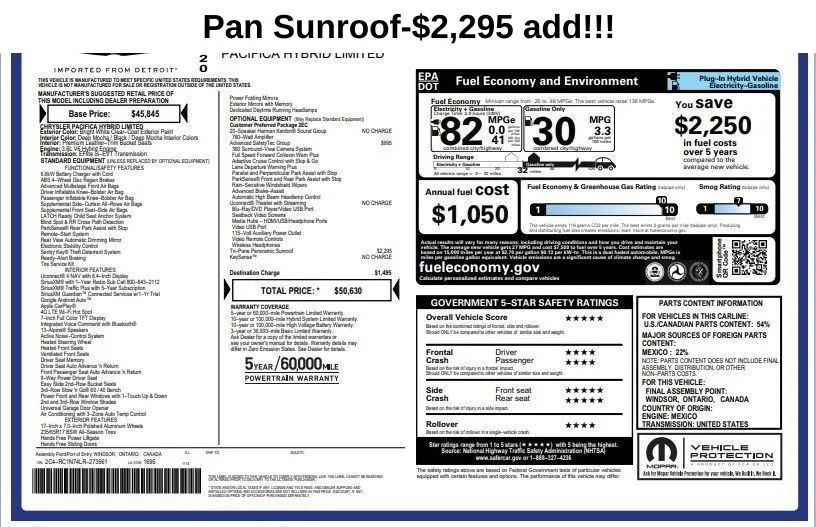 2020 Chrysler Pacifica Hybrid Limited