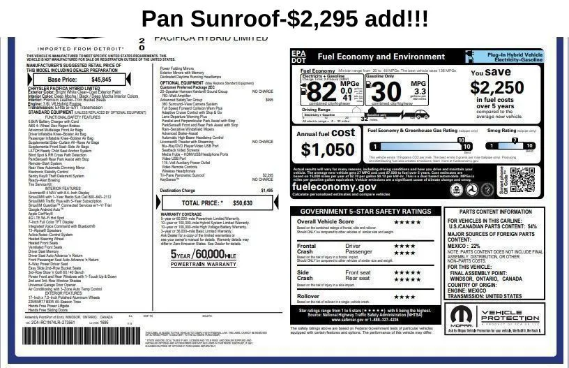 2020 Chrysler Pacifica Hybrid Limited