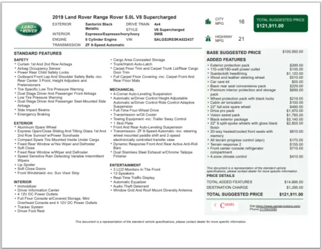 Another view of 2019 Land Rover Range Rover 5.0L V8 Supercharged for sale in Fishers, IN at AutoGiant USA Fishers