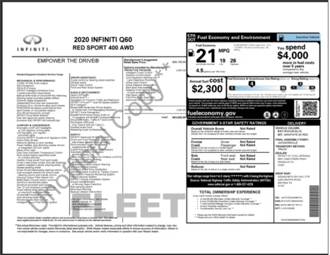 Another view of 2020 INFINITI Q60 Red Sport 400 for sale in Fishers, IN at AutoGiant USA Fishers