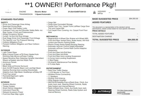 White 2019 Tesla Model S Performance for sale in Fishers, IN