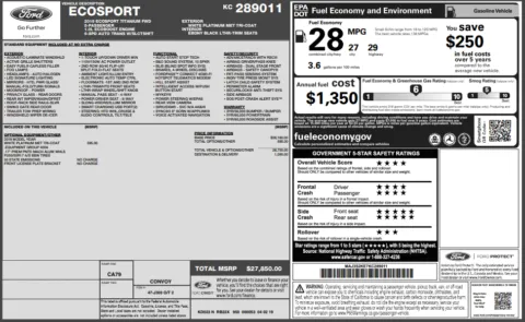 Another view of 2019 Ford EcoSport Titanium for sale in Fishers, IN at AutoGiant USA Fishers