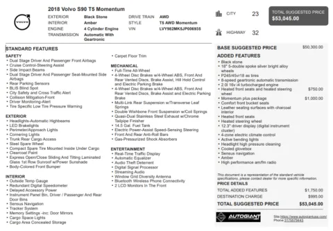 Another view of 2018 Volvo S90 T5 Momentum for sale in Fishers, IN at AutoGiant USA Fishers