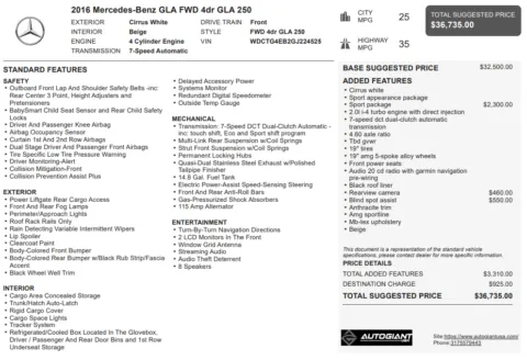 Another view of 2016 Mercedes-Benz GLA 250 for sale in Fishers, IN at AutoGiant USA Fishers