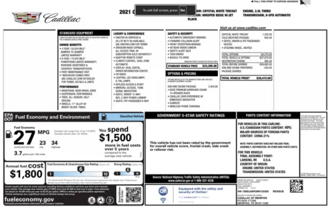 Another view of 2021 Cadillac CT4 Luxury for sale in Fishers, IN at AutoGiant USA Fishers