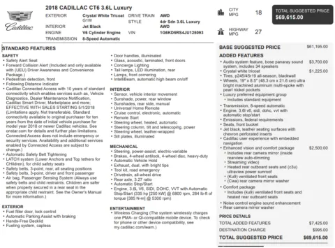 Another view of 2018 Cadillac CT6 3.6L Luxury for sale in Fishers, IN at AutoGiant USA Fishers