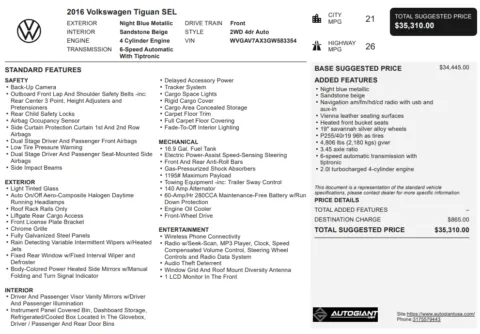 Another view of 2016 Volkswagen Tiguan R-Line for sale in Fishers, IN at AutoGiant USA Fishers