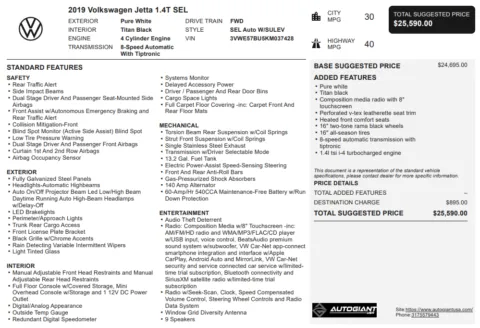 Another view of 2019 Volkswagen Jetta SEL for sale in Fishers, IN at AutoGiant USA Fishers