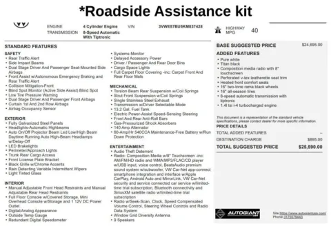 Another view of 2019 Volkswagen Jetta SEL for sale in Fishers, IN at AutoGiant USA Fishers