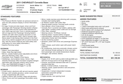 Another view of 2011 Chevrolet Corvette for sale in Fishers, IN at AutoGiant USA Fishers