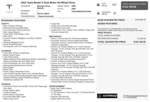 Another view of 2022 Tesla Model X for sale in Fishers, IN at AutoGiant USA Fishers