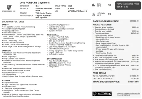 Another view of 2019 Porsche Cayenne S for sale in Fishers, IN at AutoGiant USA Fishers