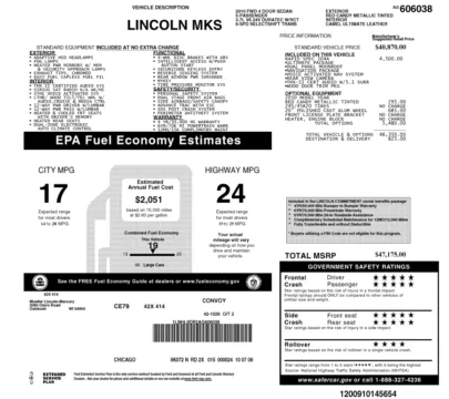 Another view of 2010 Lincoln MKS for sale in Fishers, IN at AutoGiant USA Fishers