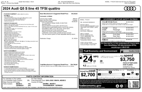 Another view of 2024 Audi Q5 45 S line Premium for sale in Fishers, IN at AutoGiant USA Fishers