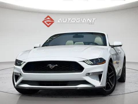 White 2018 Ford Mustang EcoBoost Premium for sale in Fishers, IN