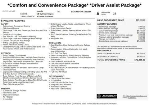 Red 2019 Jaguar F-PACE S for sale in Fishers, IN